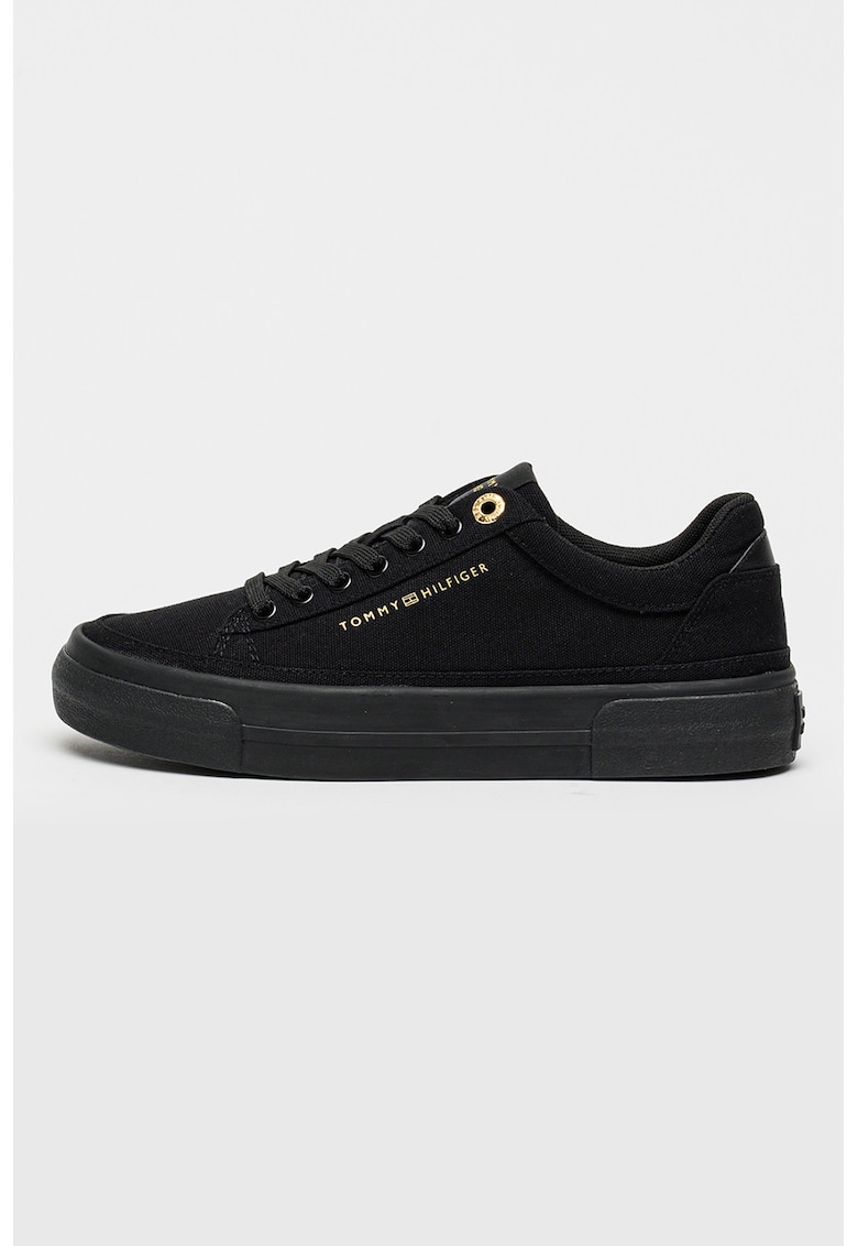 Pantofi sport low-cut din material textil - Auriu/Negru