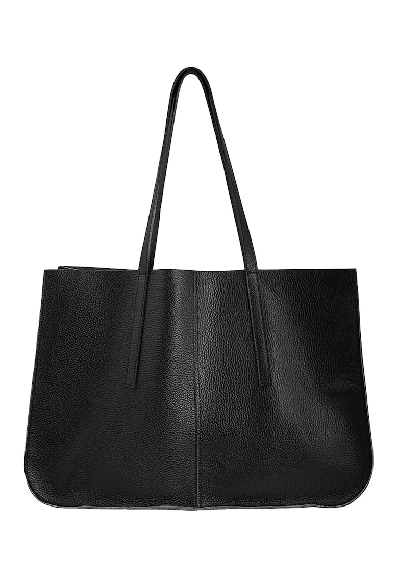 Geanta shopper de piele - Negru