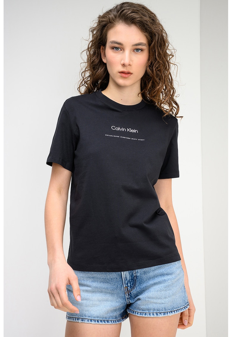 Tricou regular fit din bumbac - Negru