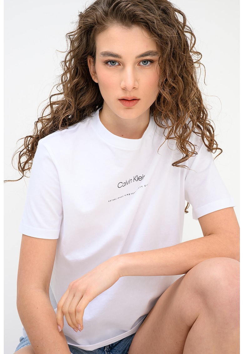 Tricou regular fit din bumbac - Alb optic
