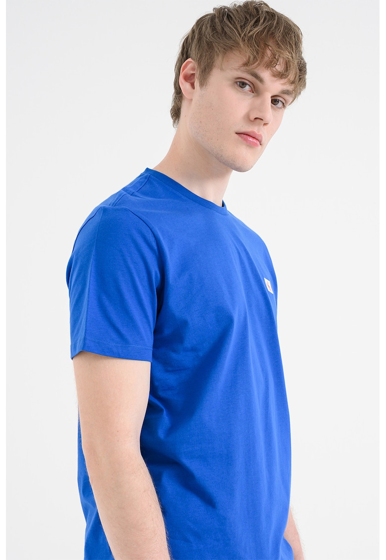 Tricou de bumbac cu logo - Albastru inchis