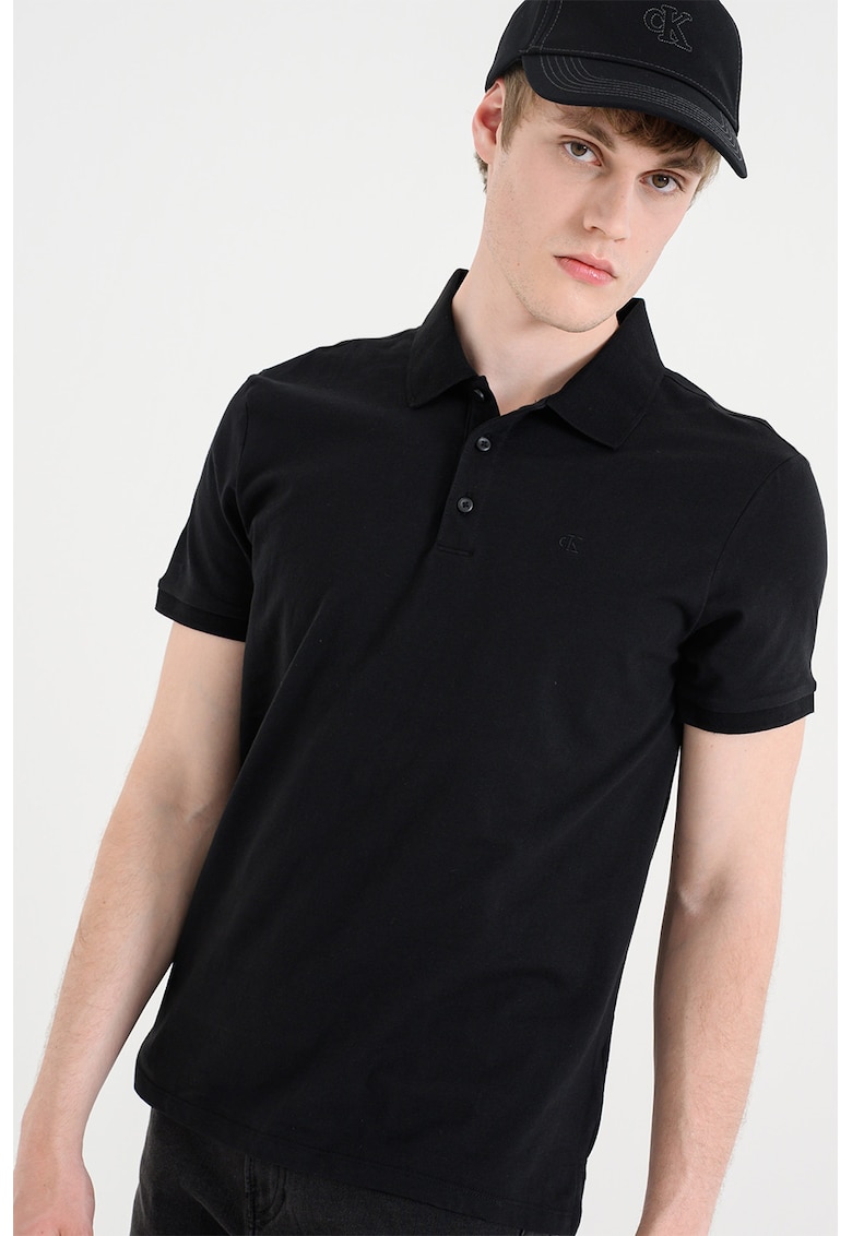 Tricou polo de bumbac - Negru