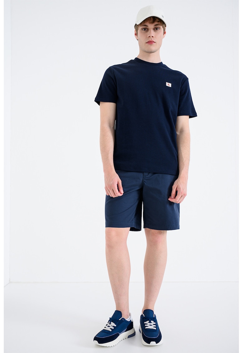 Pantaloni scurti chino din amestec de bumbac - Bleumarin