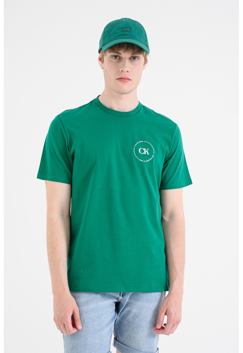 Tricou de bumbac cu buzunar pe piept - Verde irlandez