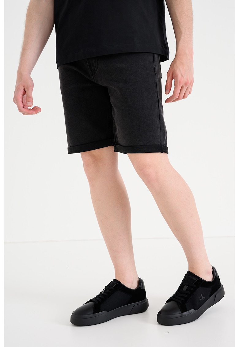 Bermude slim fit din denim - Black Onyx