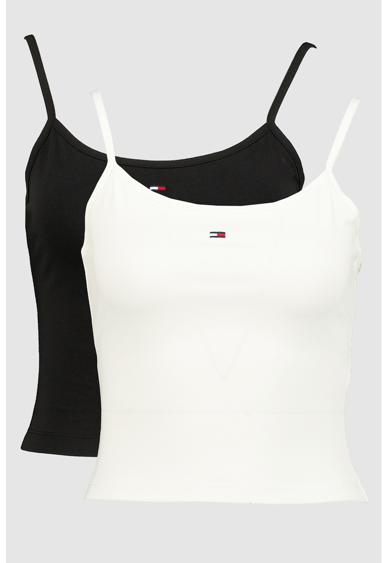 Set de top-uri crop - 2 piese - Alb/Negru stins