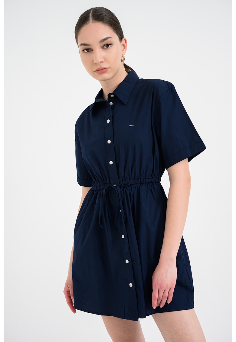 Rochie-camasa mini cu model in dungi - Bleumarin stins
