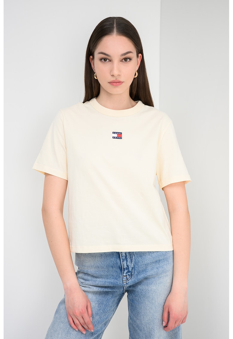 Tricou lejer de bumbac - Galben vanilie
