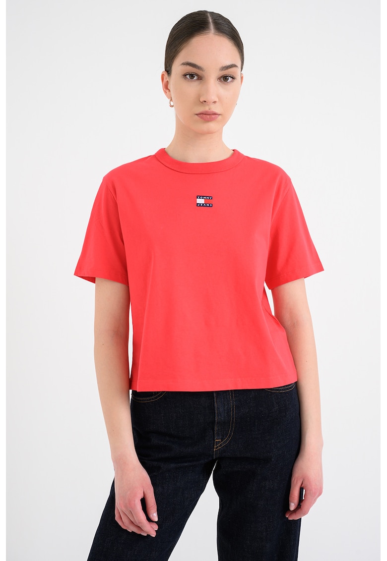 Tricou lejer de bumbac - Rosu capsuna