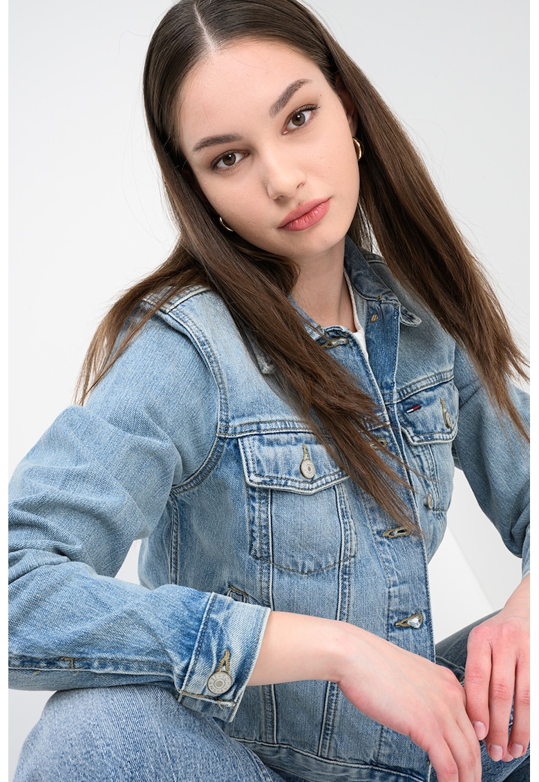 Jacheta regular fit de denim - Albastru prafuit