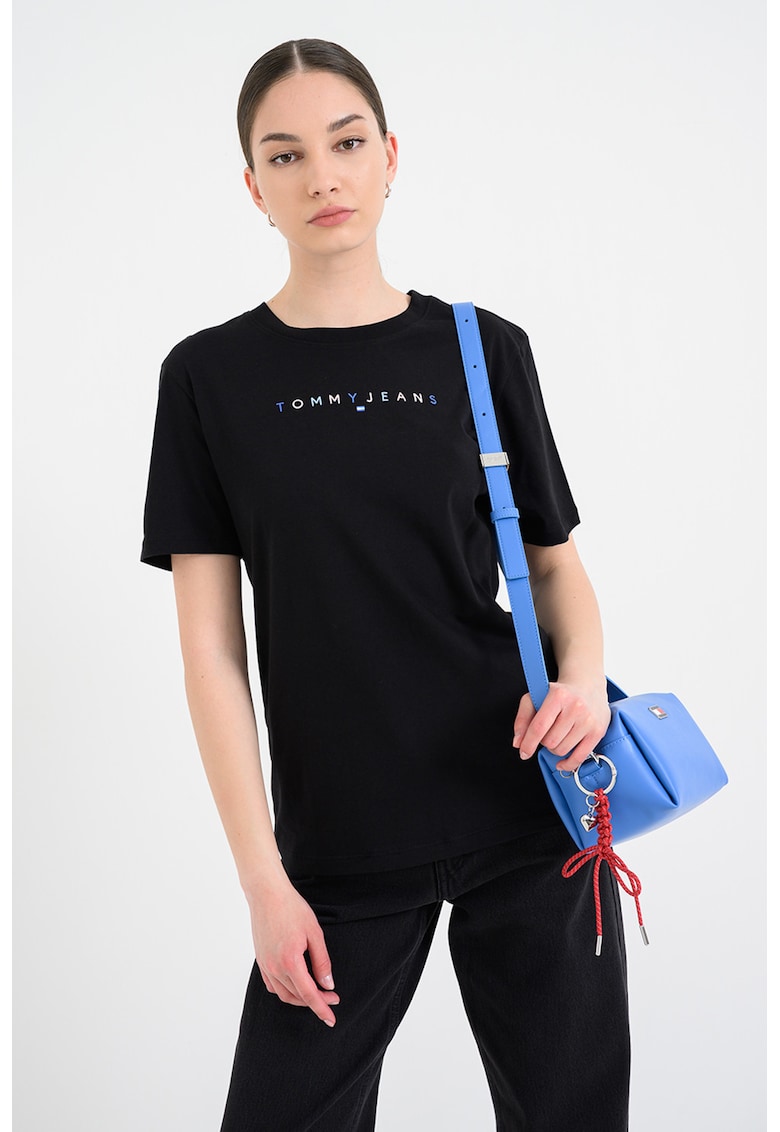Tricou relaxed fit cu logo - Negru antracit