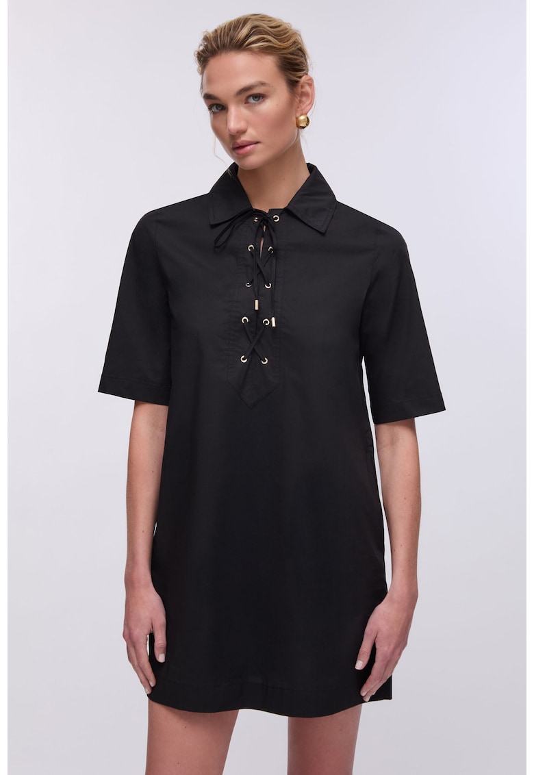 Rochie scurta din poplin - Negru