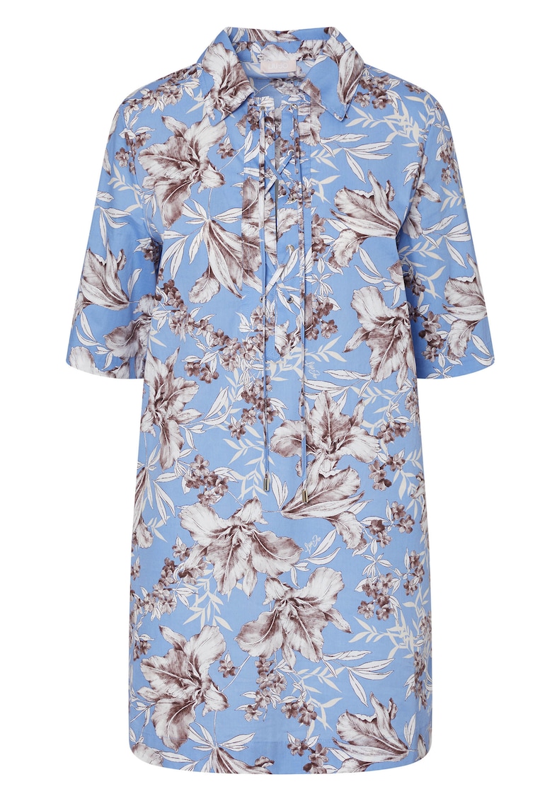 Rochie scurta din poplin - Albastru deschis