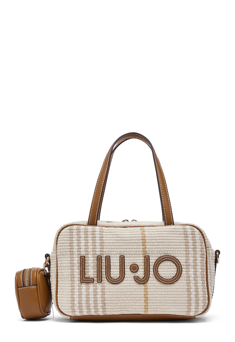 Geanta de umar cu model - logo brodat si etui detasabil - Bej