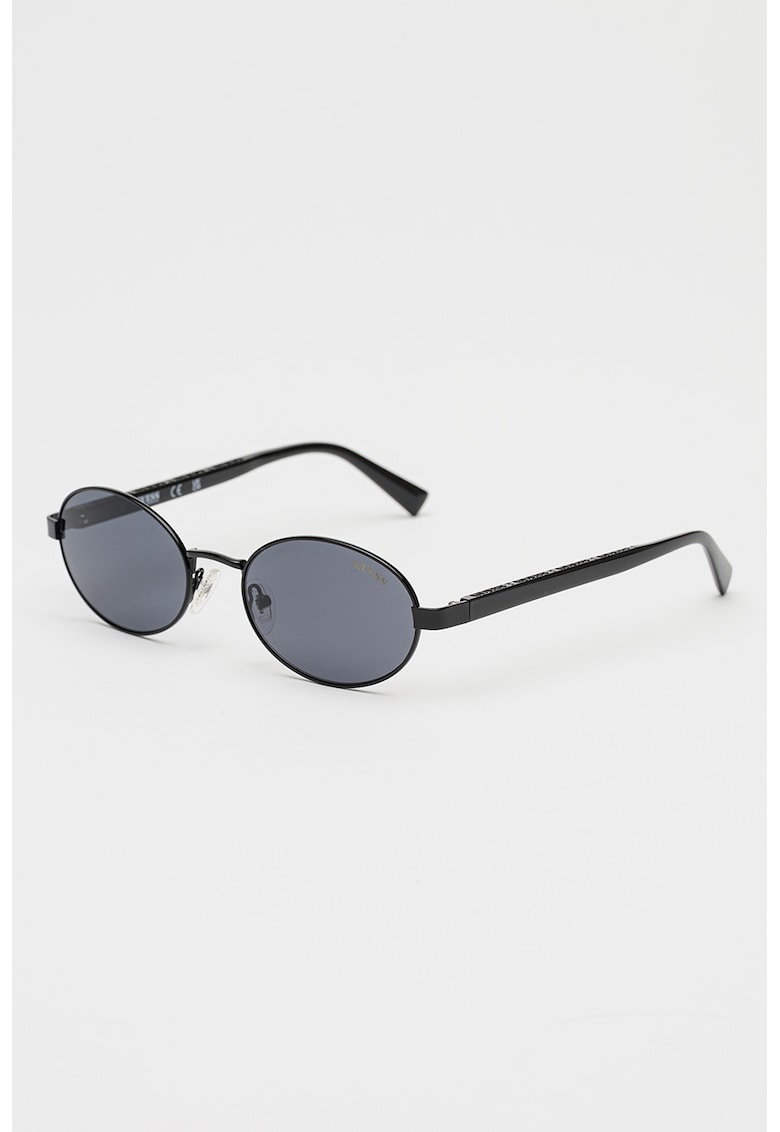 Ochelari de soare unisex cu lentile ovale - Negru