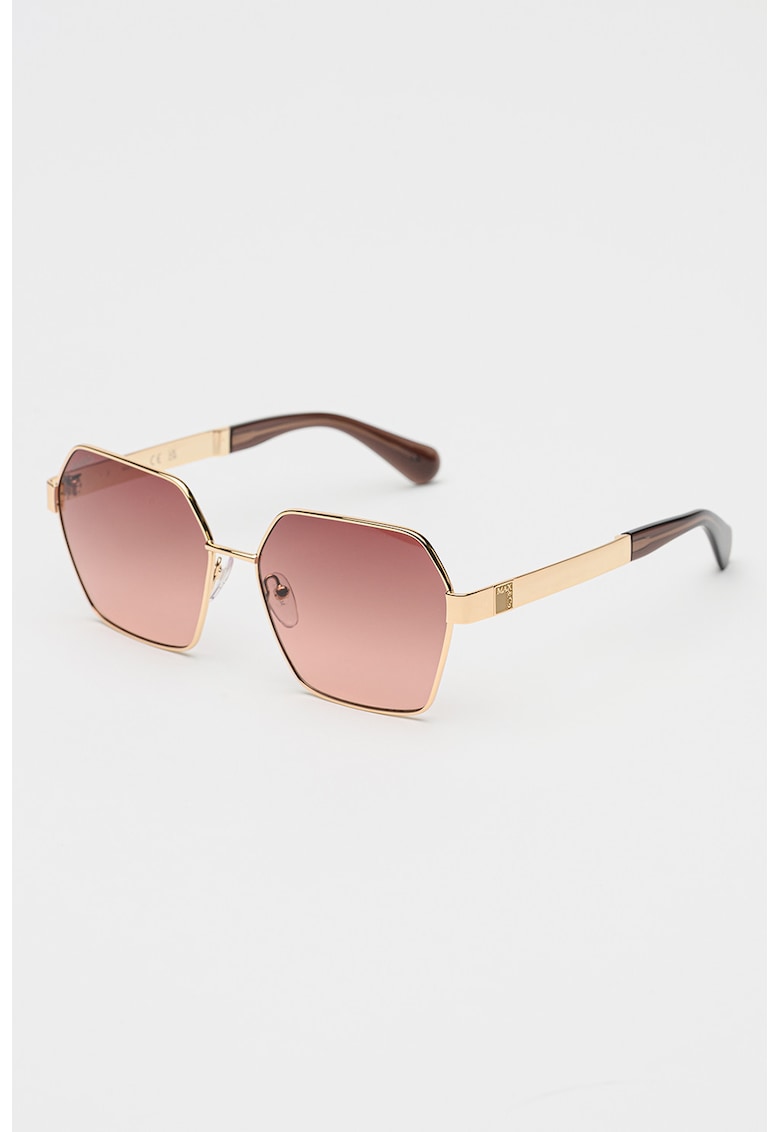 Ochelari de soare cu lentile hexagonale - Auriu deschis