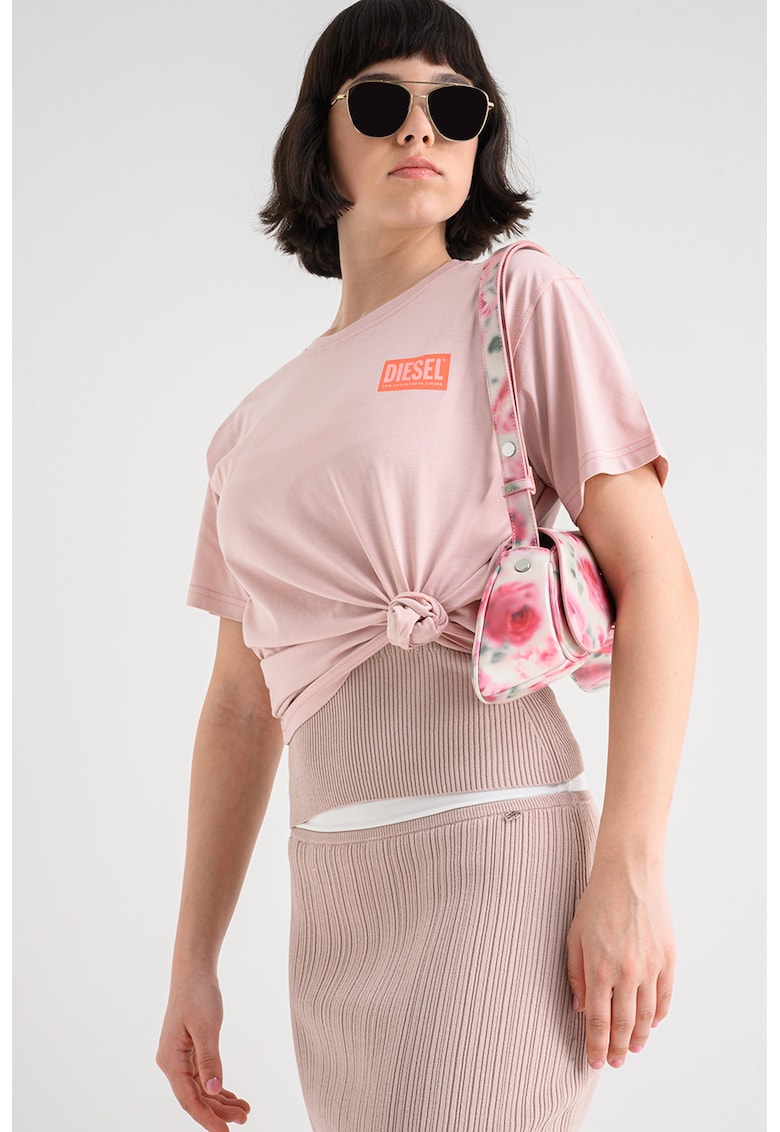 Tricou lejer cu logo Normy - Roz prafuit