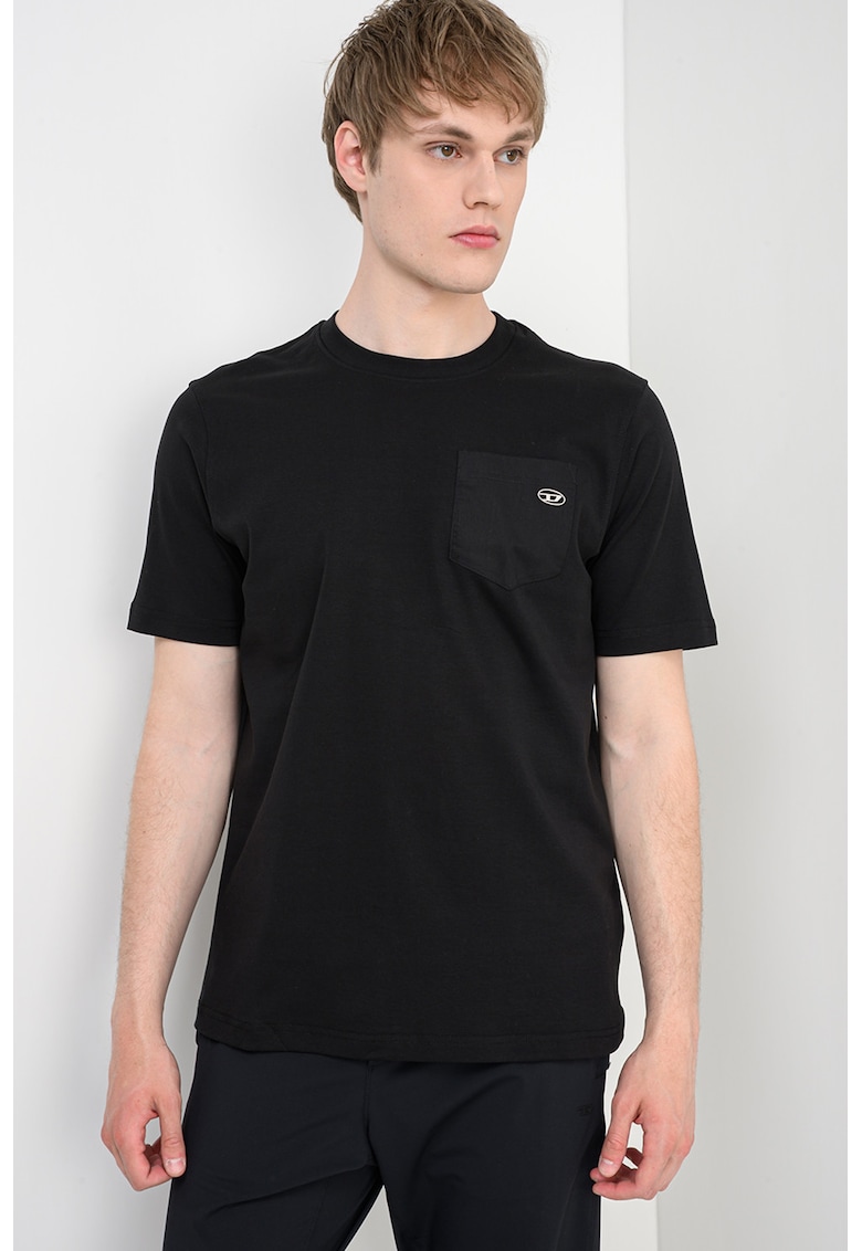 Tricou cu logo metalic Adjust - Negru/Argintiu
