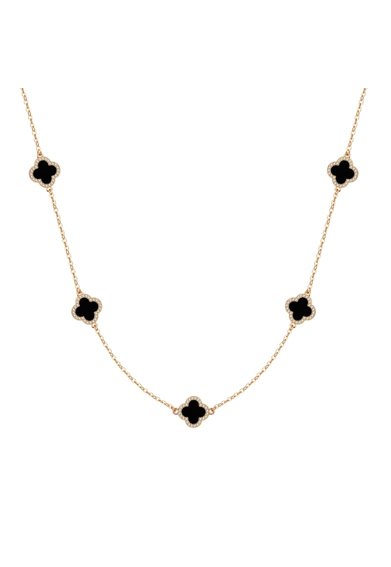 Colier din lant placat cu aur de 14K si decorat cu pietre zirconia - Auriu