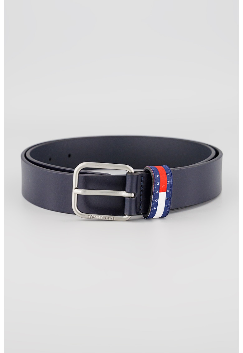 Curea de piele cu logo Ryan - Albastru ultramarin