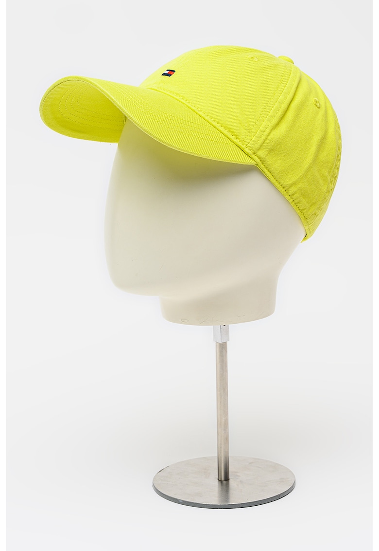 Sapca din bumbac organic cu detaliu logo The Flag - Galben lime