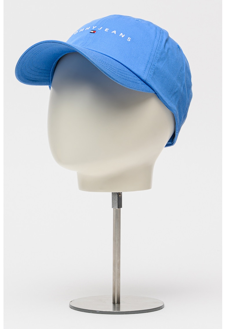 Sapca de bumbac cu logo - Albastru pastel