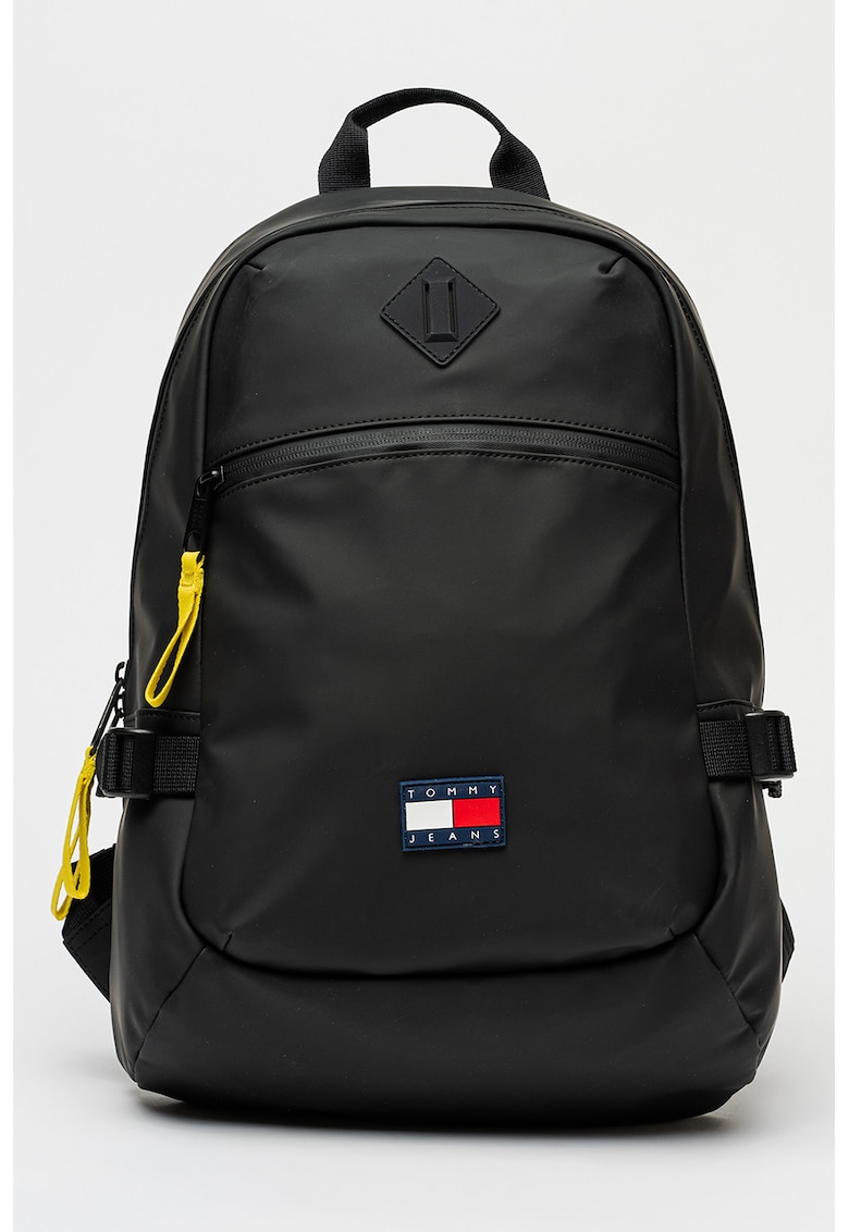 Rucsac de piele ecologica cu logo - Negru