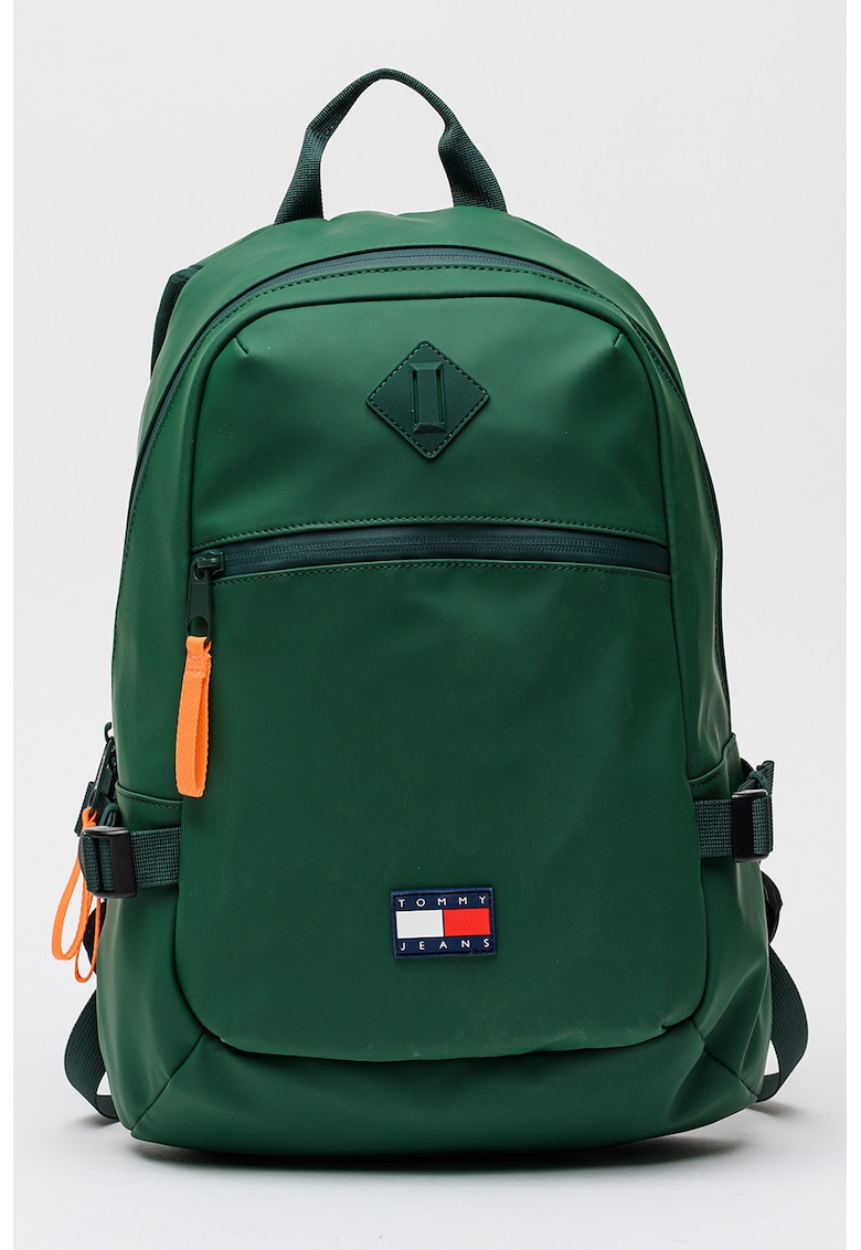 Rucsac de piele ecologica cu logo - Verde inchis