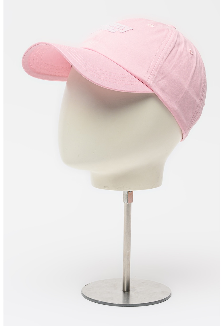 Sapca baseball din bumbac organic cu logo Script - Alb/Roz pastel