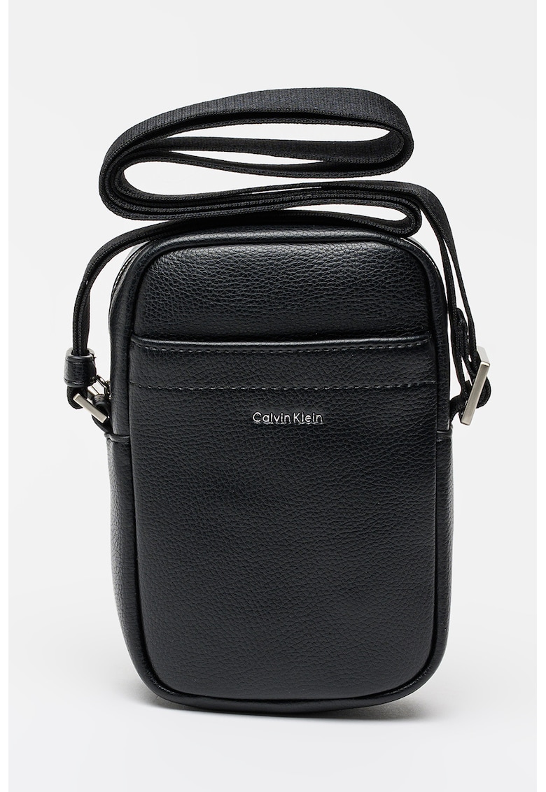Geanta crossbody de piele ecologica - Negru