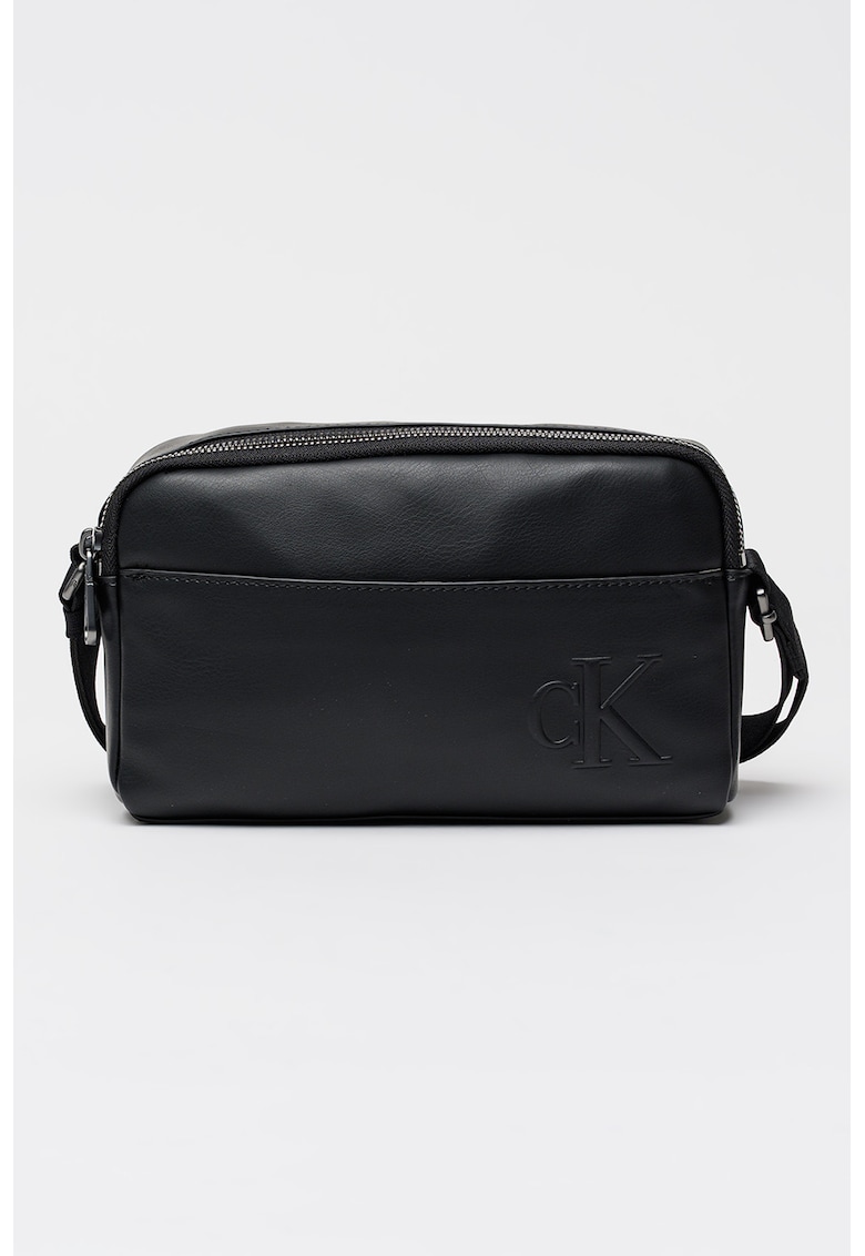 Geanta crossbody cu fermoar - Negru