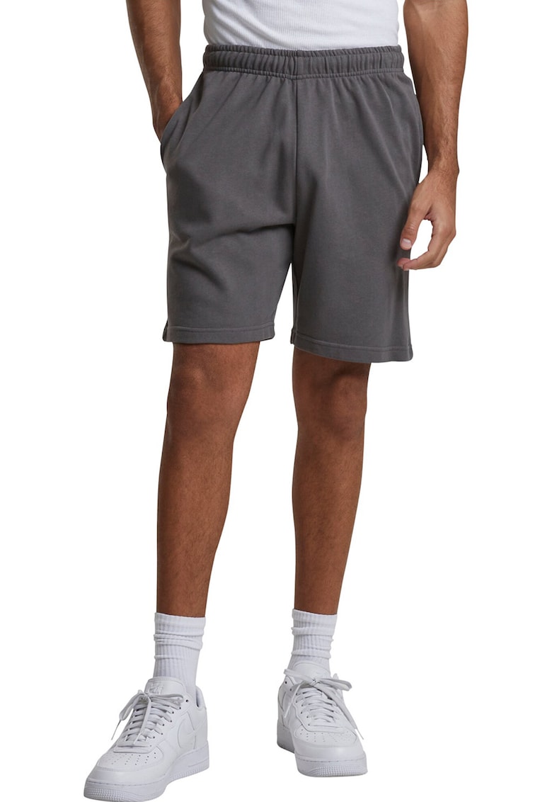 Pantaloni scurti de bumbac cu buzunare laterale - Gri inchis