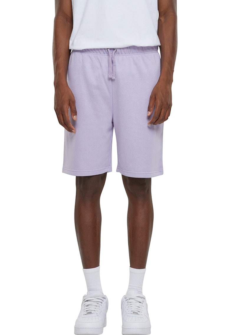 Pantaloni scurti din amestec de bumbac cu snur - Lila
