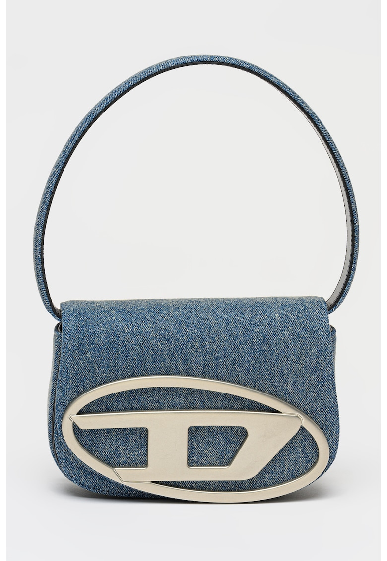 Geanta din denim cu maner - Albastru prafuit - 13.5 x 20.5 x 7 CM