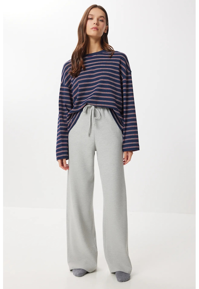 Pantaloni Happiness Istanbul - elastic - gri - poliester