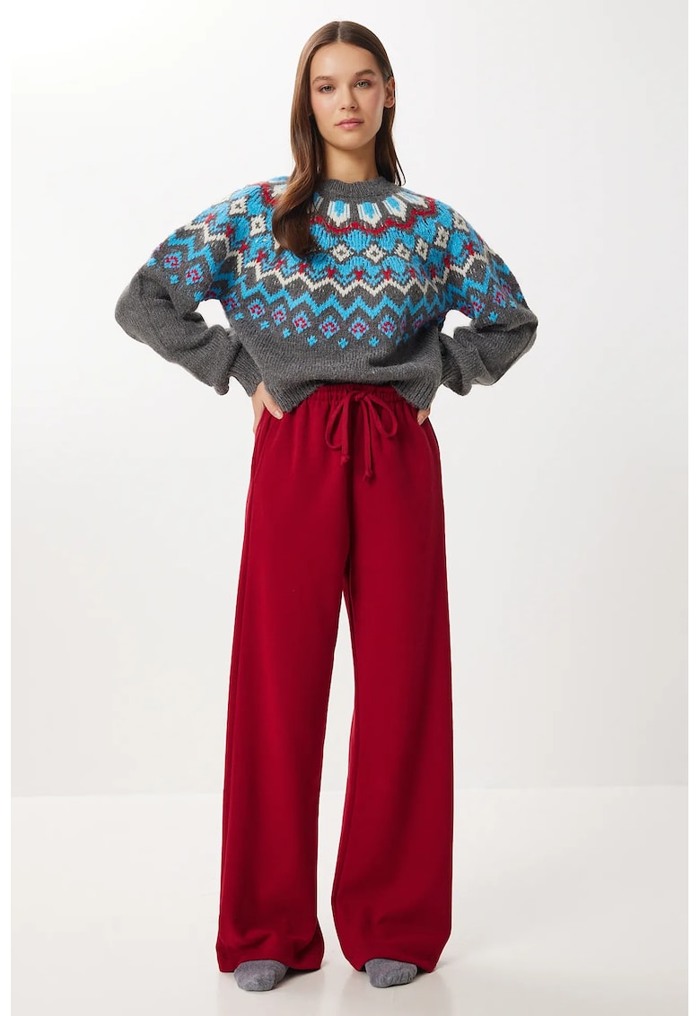 Pantaloni Happiness Istanbul - elastic - rosu - poliester