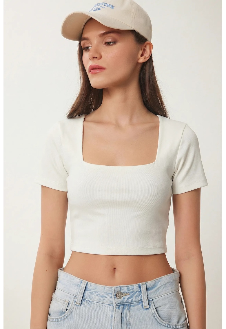 Tricou dama - Happiness Istanbul - Poliester/Elastan - Ecru
