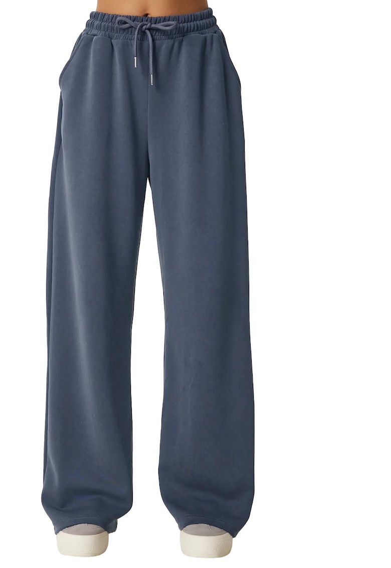 Pantaloni Happiness Istanbul - gri inchis - material modal-poliester