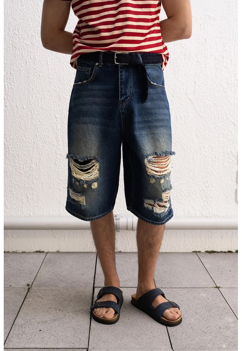 Pantaloni scurti barbati - albastru - 100% bumbac