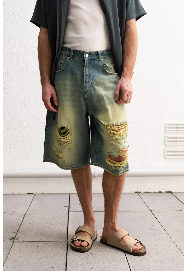 Pantaloni barbati Capri - verde - bumbac