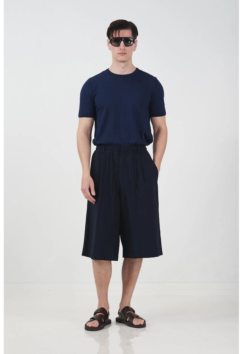 Pantaloni scurti - stil Chino - albastru - bumbac