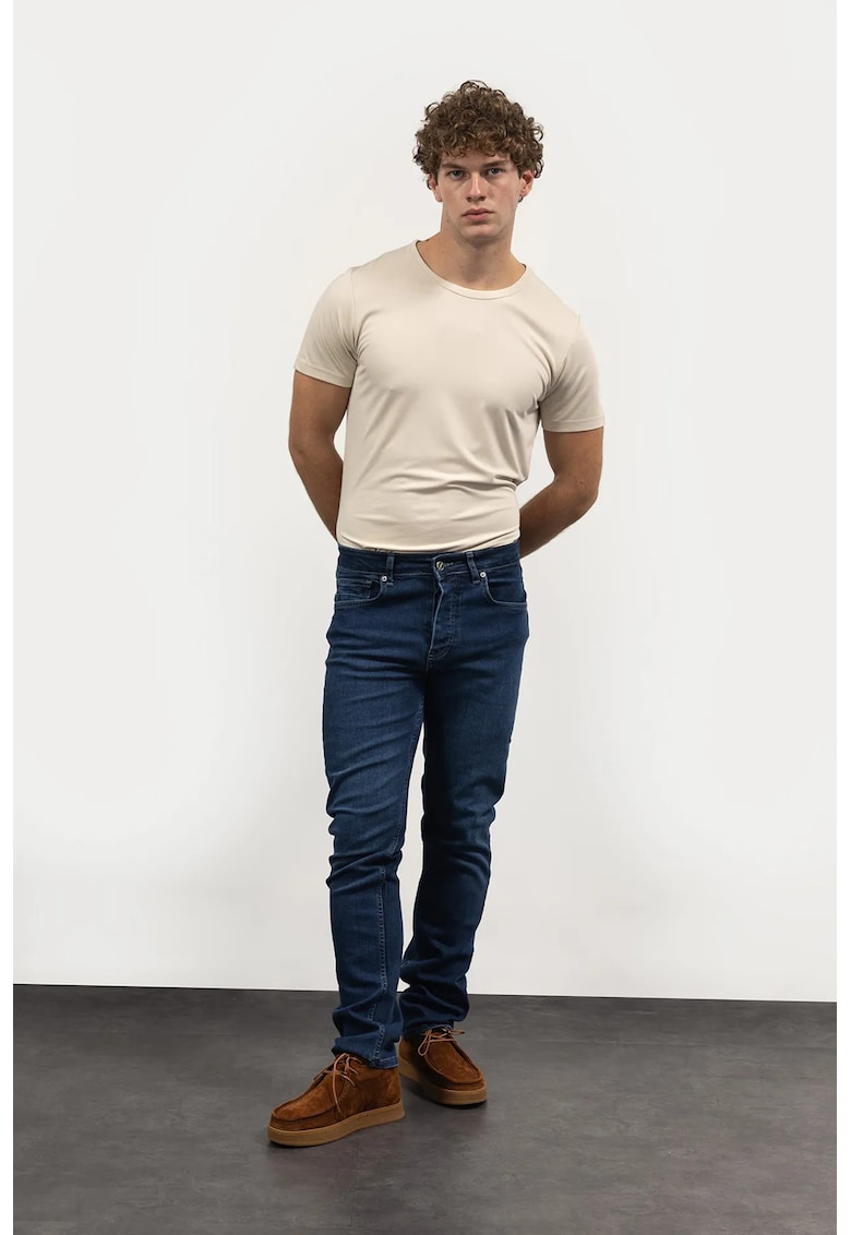 Blugi barbati - Slim Fit - talie medie - albastru - denim/lycra