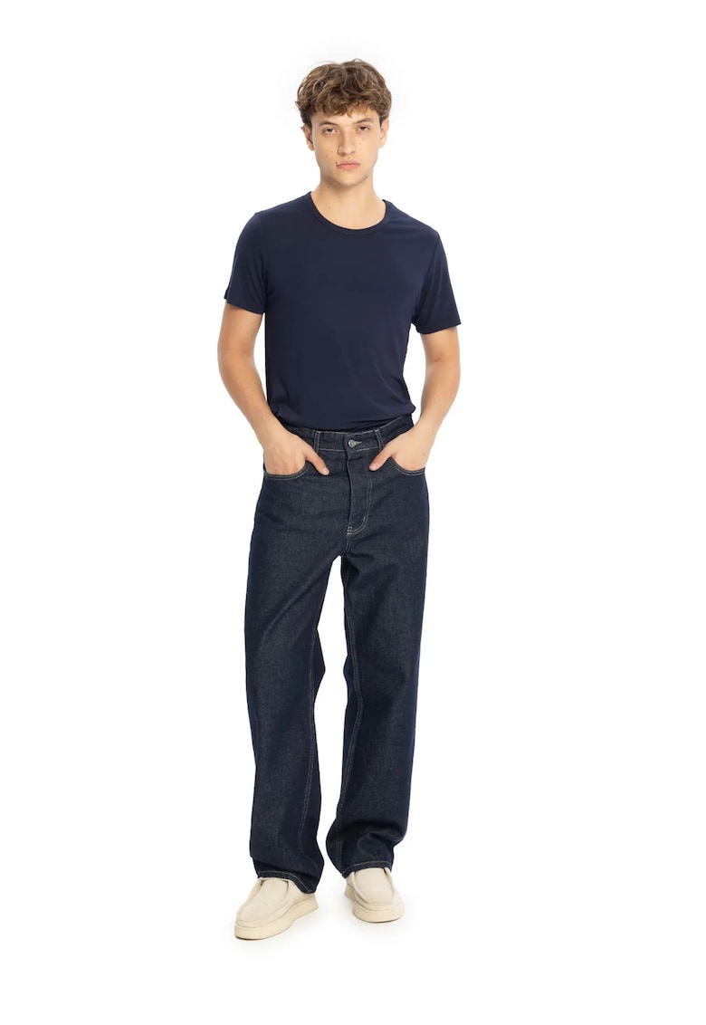 Blugi barbati - Straight Fit - albastru - 100% bumbac/denim