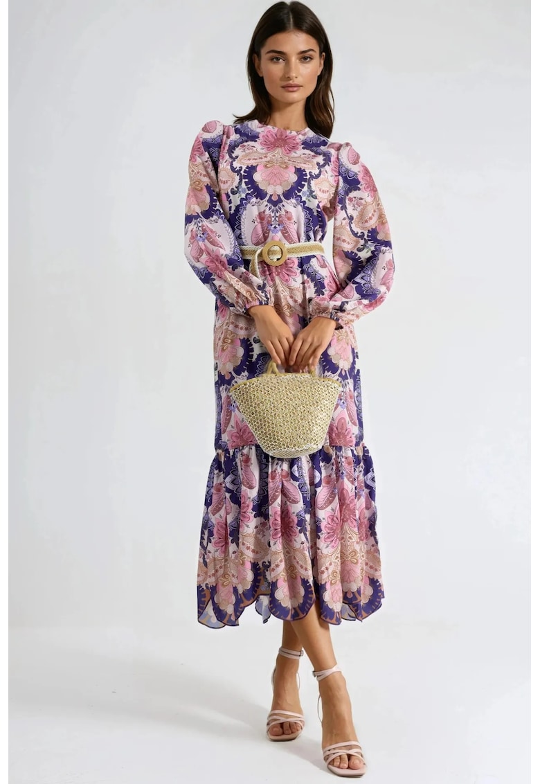 Rochie Midi - poliester/lycra - multicolor