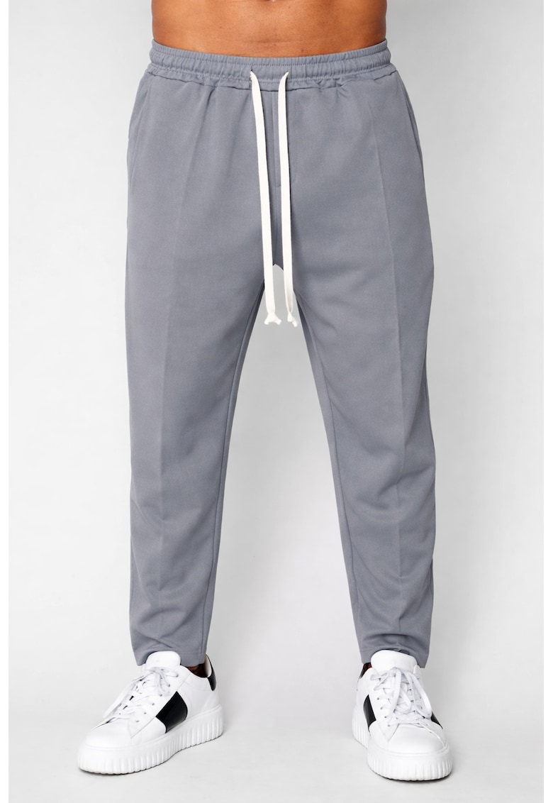 Pantaloni lungi cu snur usor conic Grey 20964 - Gri