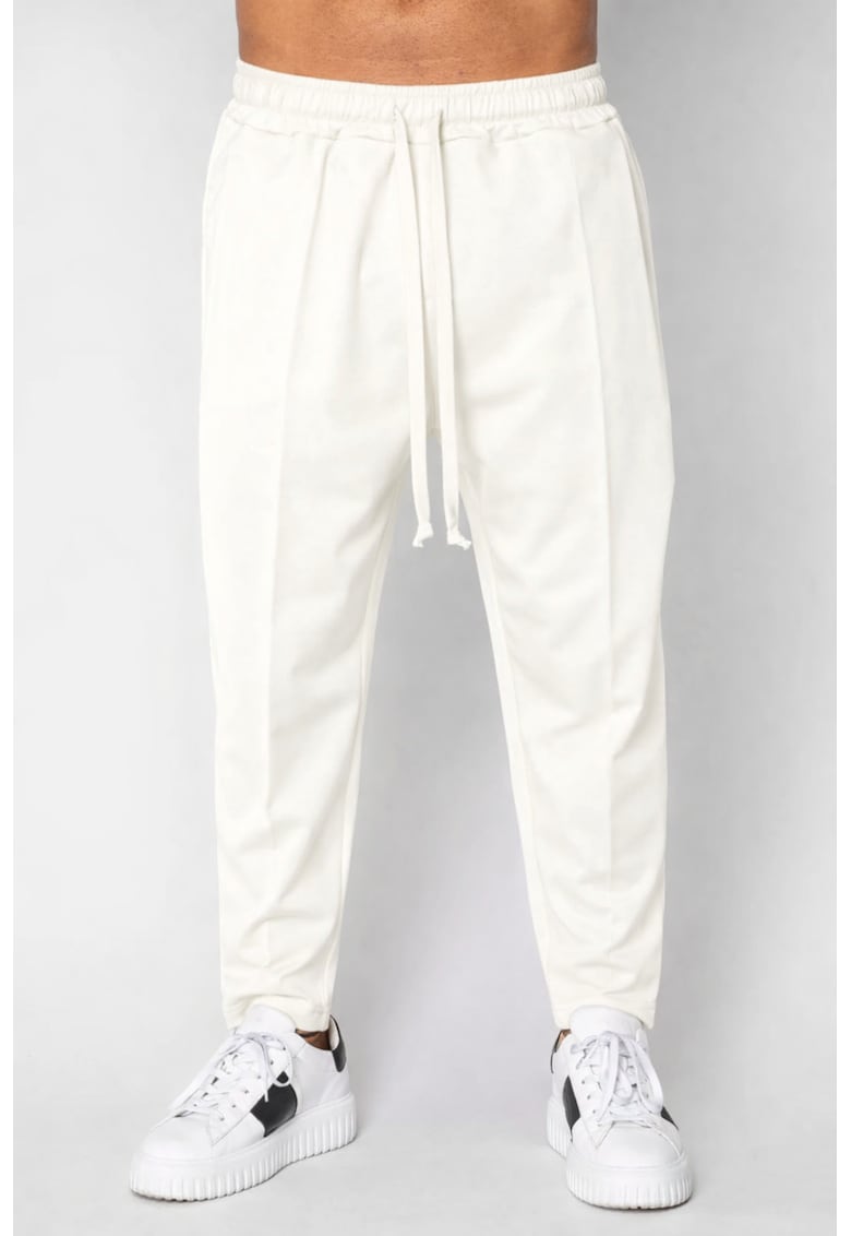 Pantaloni lungi cu snur usor conic Off White 20968 - Alb