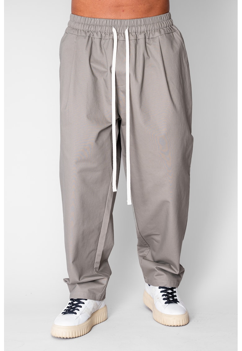 Pantalon lung drept cu buzunare Taupe 20986 - Bej inchis
