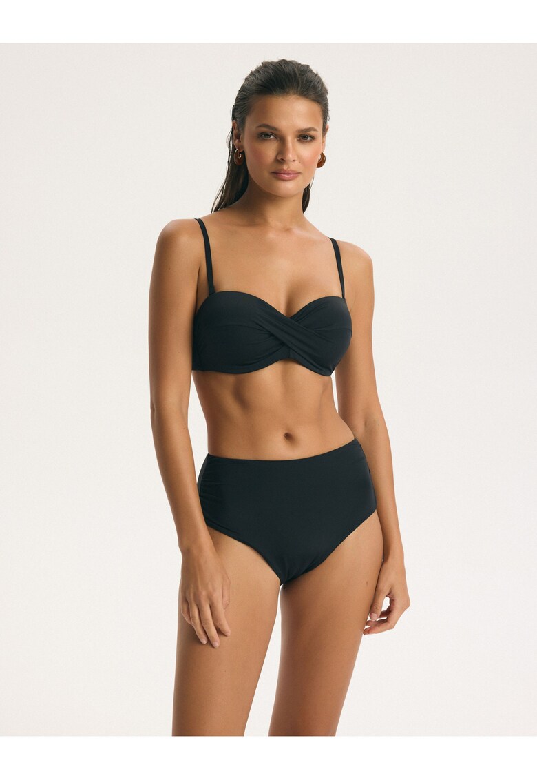 Slip de baie Cu talie inalta dama BASE - Negru