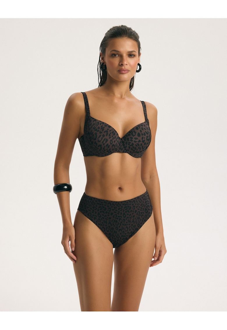 Slip de baie Figi dama High leg - Maro bronz