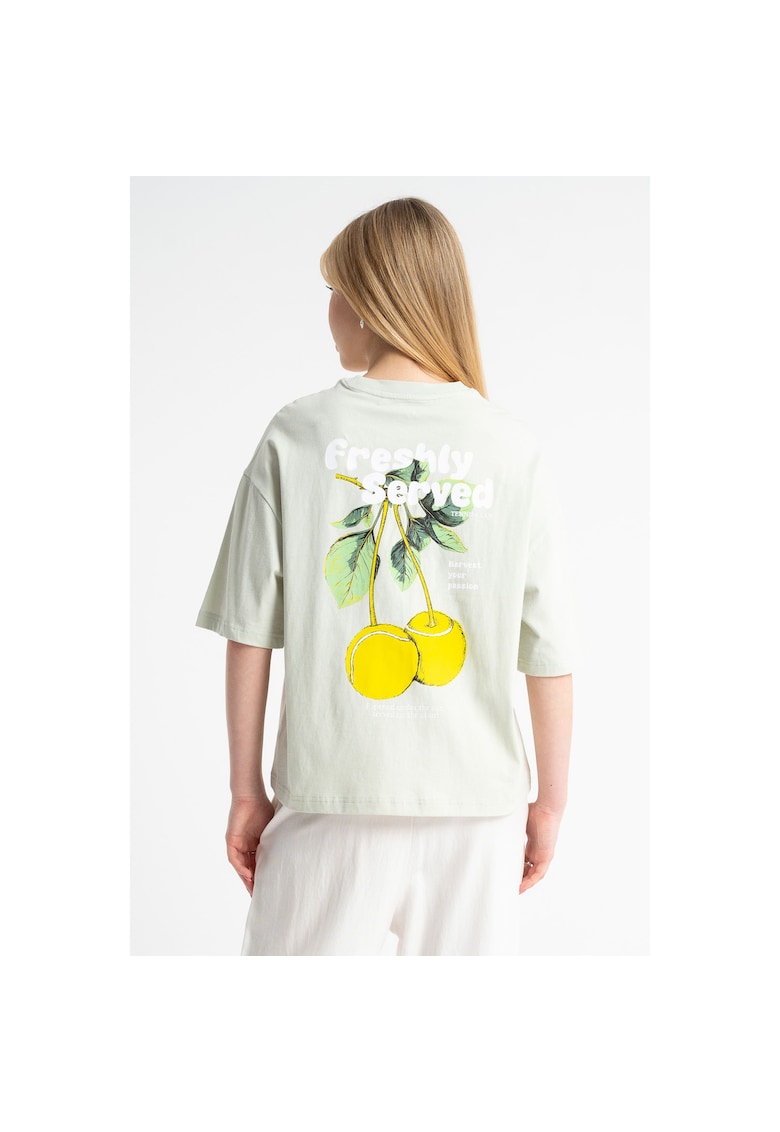 Tricou lejer din bumbac cu imprimeu